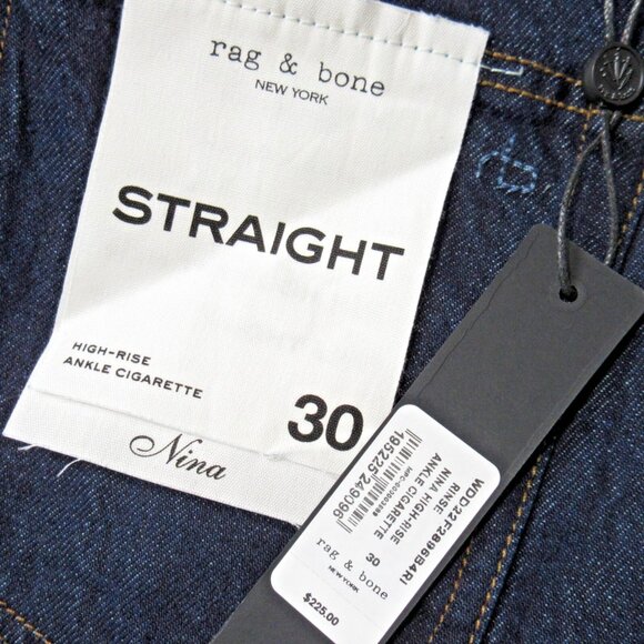 NWT rag & bone ICONS Nina in Rinse High Rise Ankle Cigarette Straight Jeans 30 - Picture 5 of 13